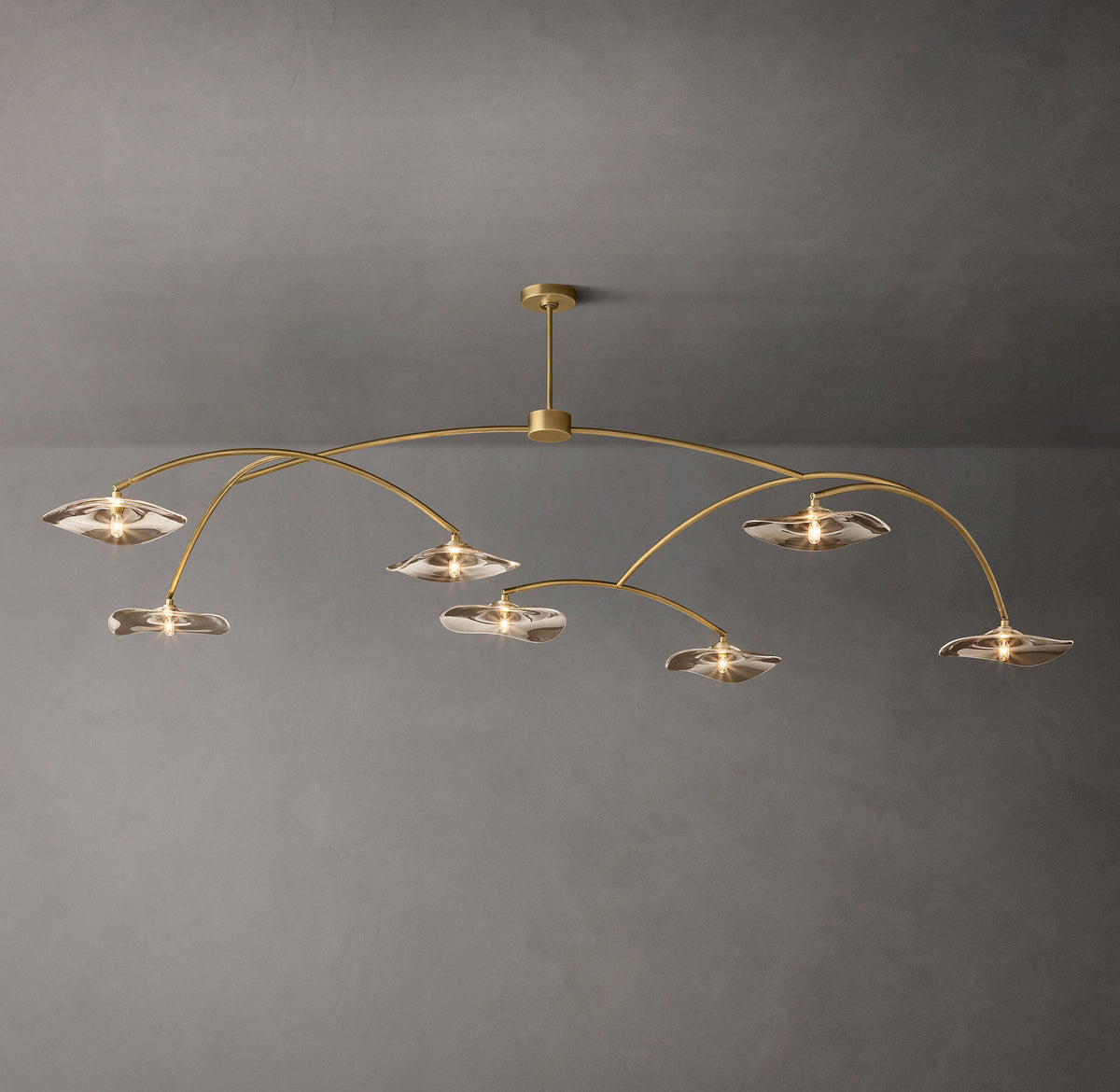 Signature Lily Smoke Glass Round Chandelier, alternate view