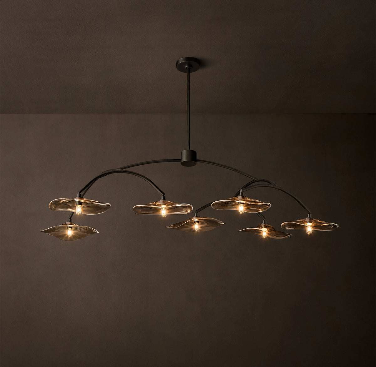 Signature Lily Smoke Glass Round Chandelier
