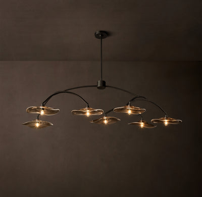 Signature Lily Smoke Glass Round Chandelier – 54"