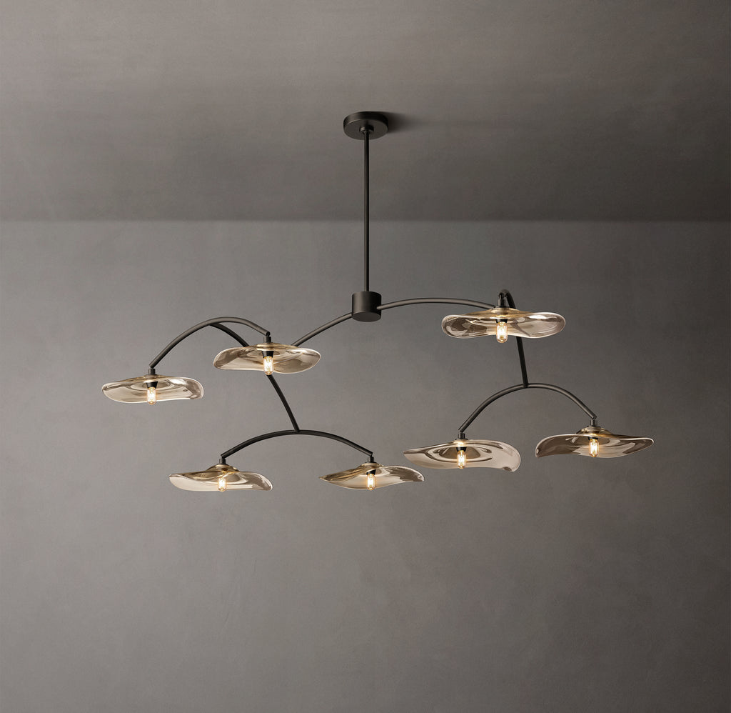 Signature Lily Smoke Glass Round Chandelier – 54"