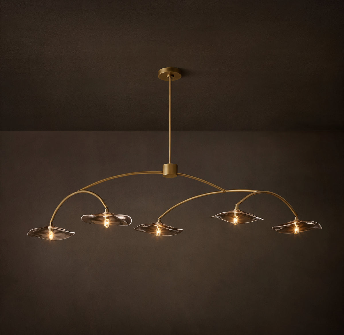 Signature Lily Smoke Glass Linear Chandelier