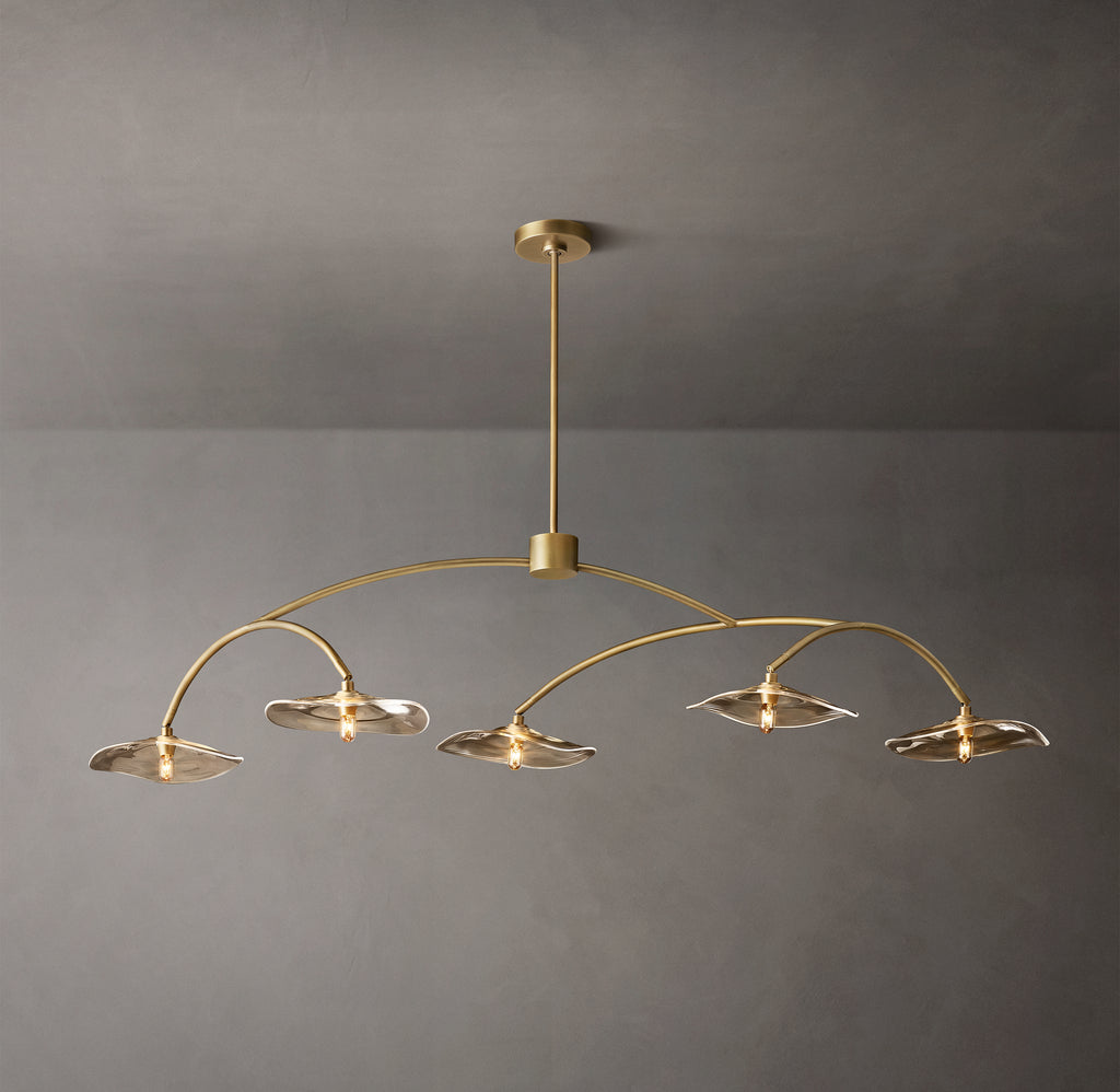 Signature Lily Smoke Glass Linear Chandelier, alternate view