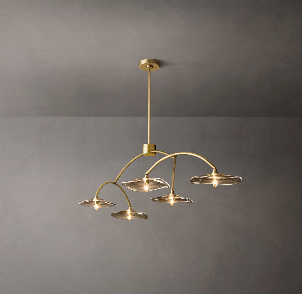 Signature Lily Smoke Glass Linear Chandelier – 60"