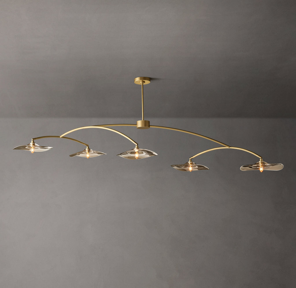 Signature Lily Smoke Glass Linear Chandelier, alternate view
