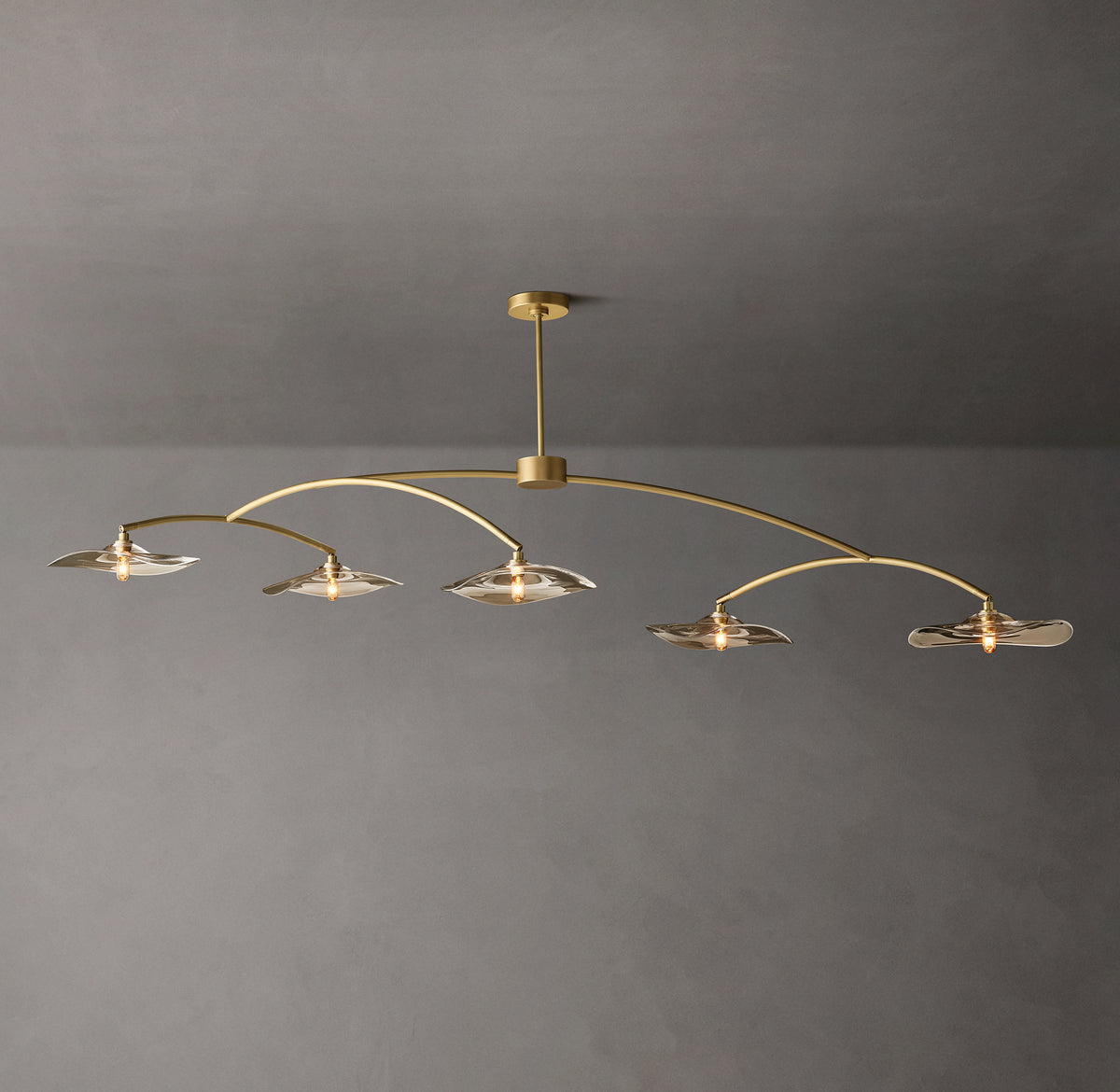 Signature Lily Smoke Glass Linear Chandelier, alternate view