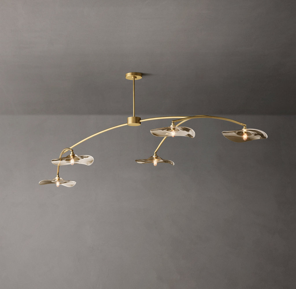 Signature Lily Smoke Glass Linear Chandelier – 80"