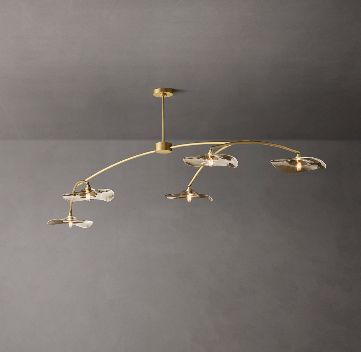 Signature Lily Smoke Glass Linear Chandelier – 80"