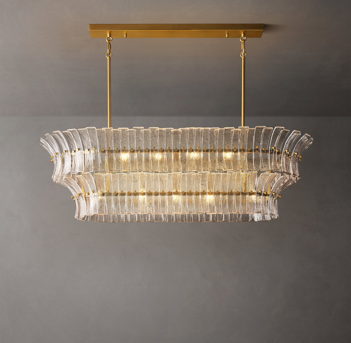 Heritage Romano Clear Glass Linear Chandelier, alternate view