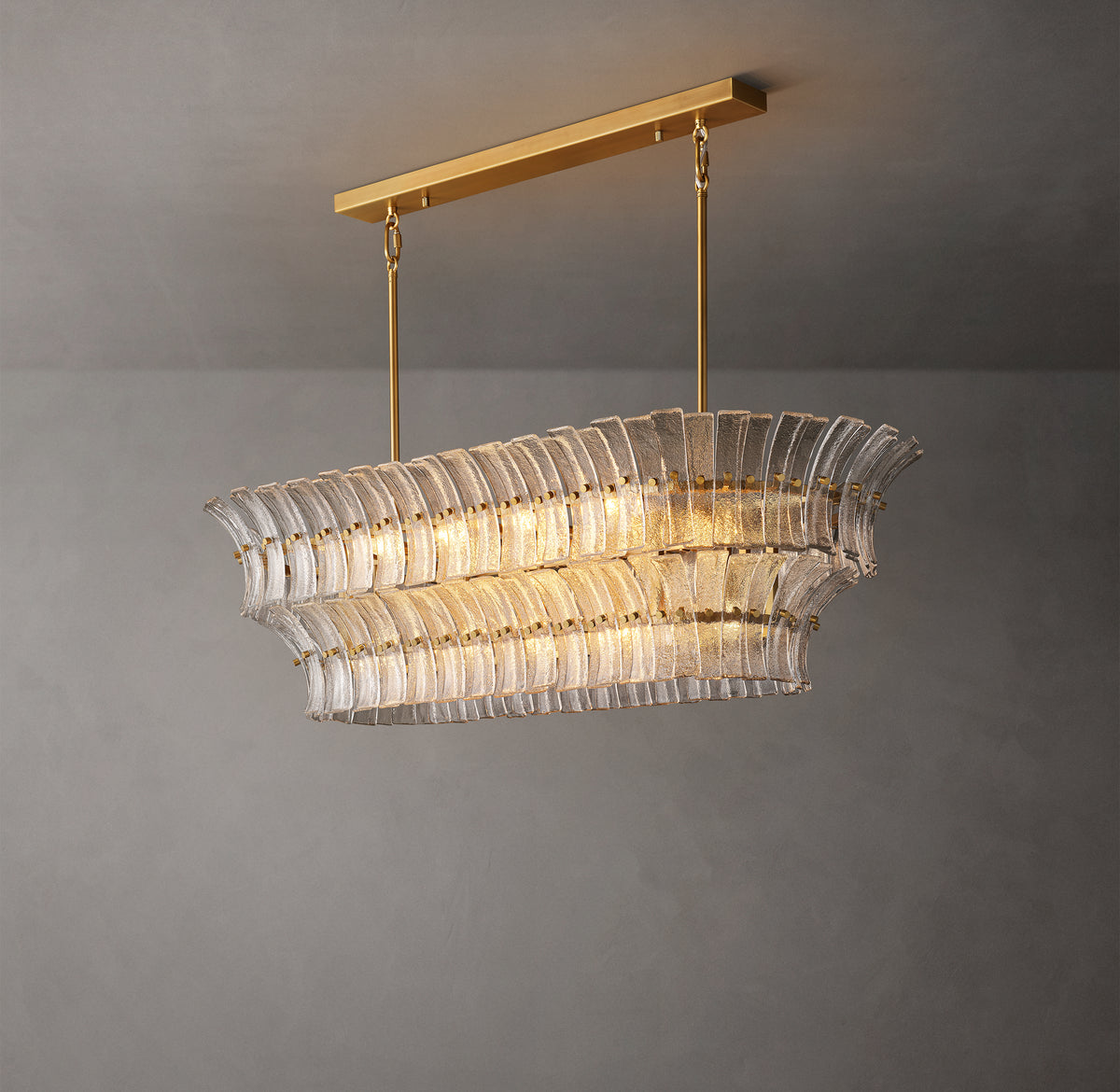 Heritage Romano Clear Glass Linear Chandelier – 54"