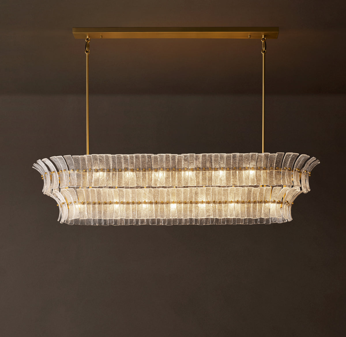Heritage Romano Clear Glass Linear Chandelier