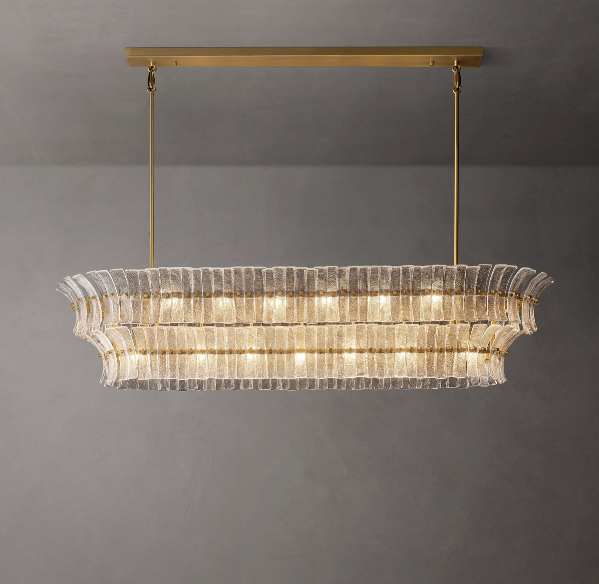 Heritage Romano Clear Glass Linear Chandelier, alternate view