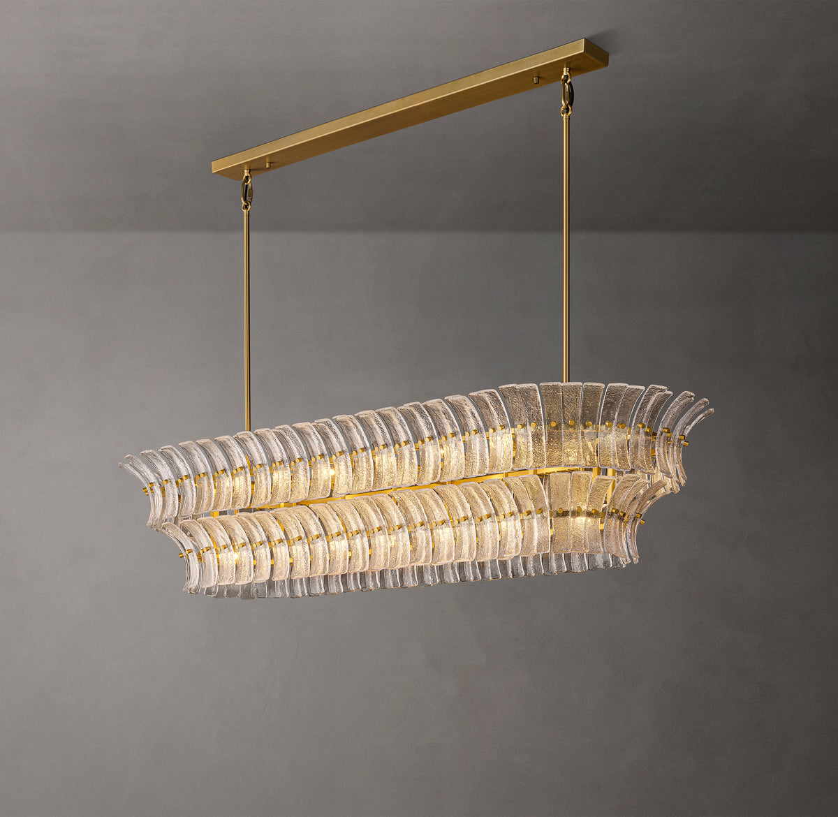 Heritage Romano Clear Glass Linear Chandelier – 72"