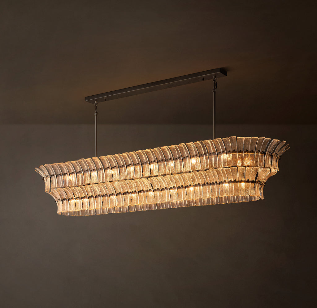 Heritage Romano Clear Glass Linear Chandelier – 90"