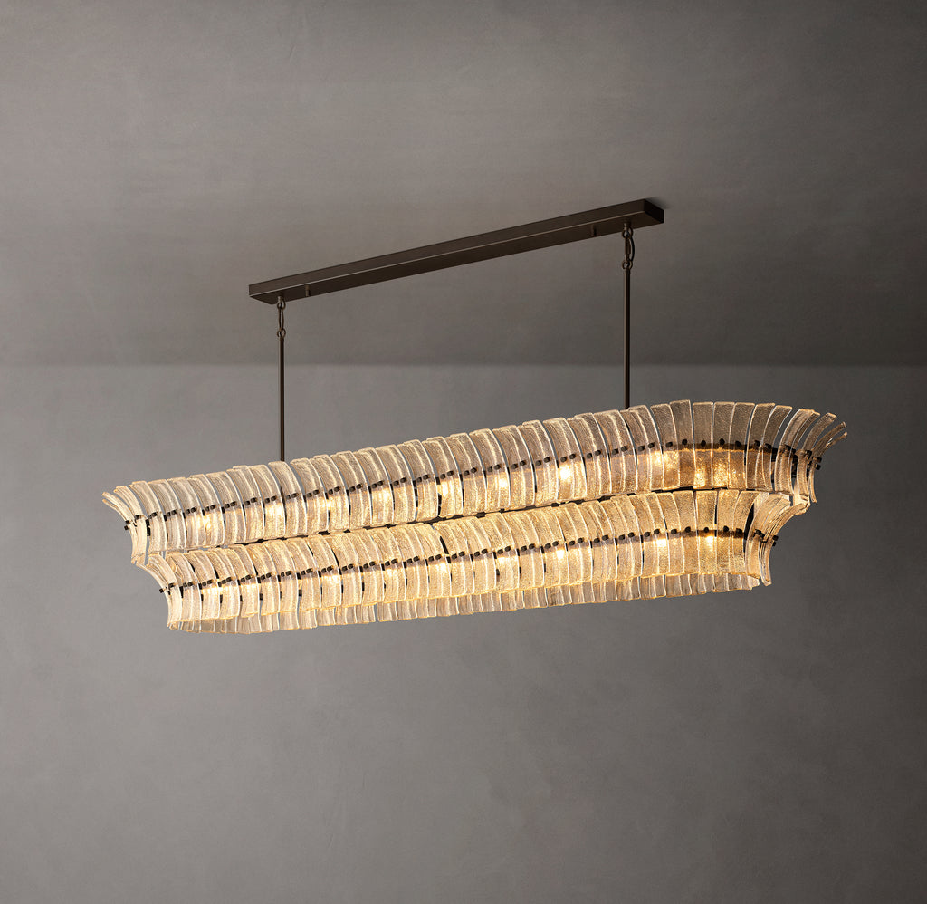 Heritage Romano Clear Glass Linear Chandelier – 90"