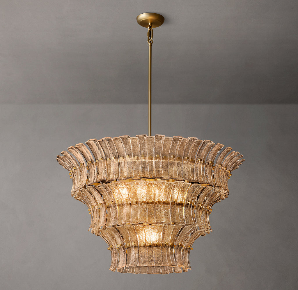 Heritage Romano Smoke Glass Round Chandelier, alternate view