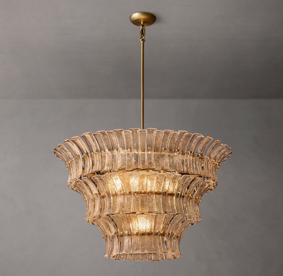 Heritage Romano Smoke Glass Round Chandelier, alternate view