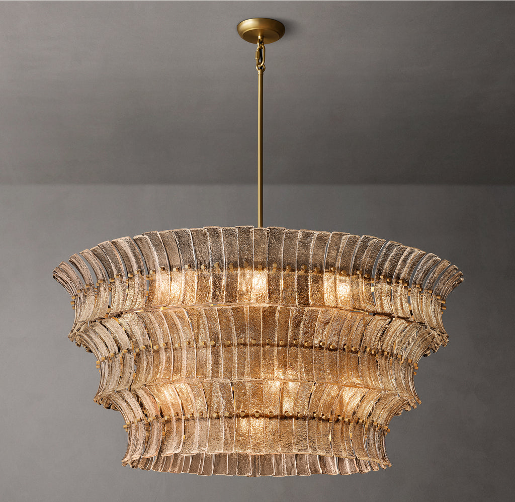 Heritage Romano Smoke Glass Round Chandelier, alternate view