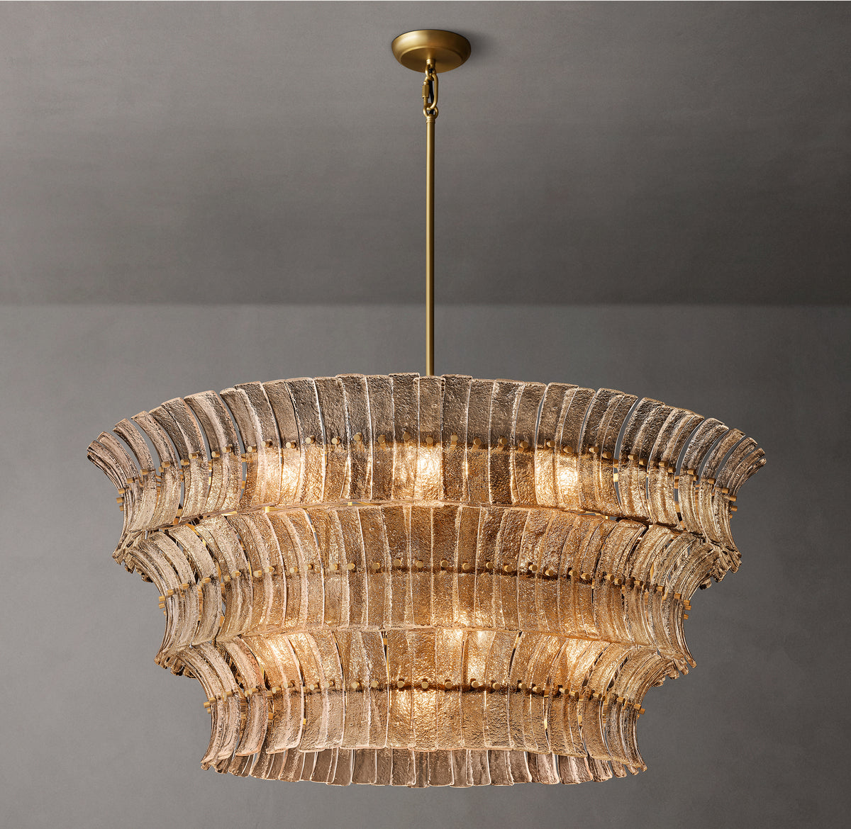 Heritage Romano Smoke Glass Round Chandelier, alternate view