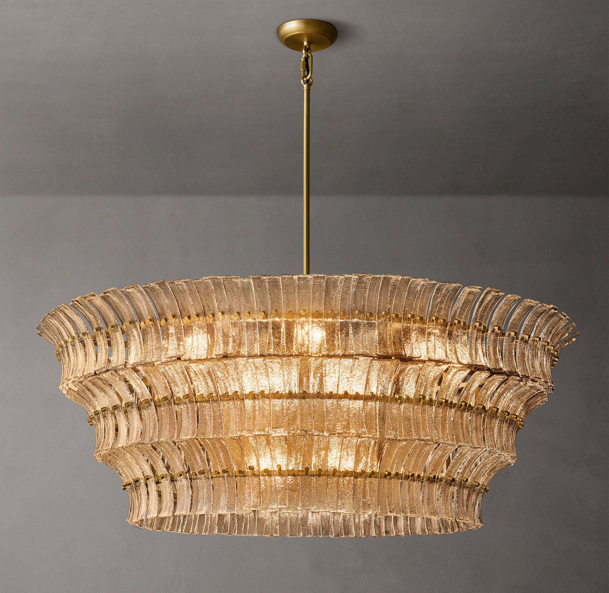 Heritage Romano Smoke Glass Round Chandelier, alternate view
