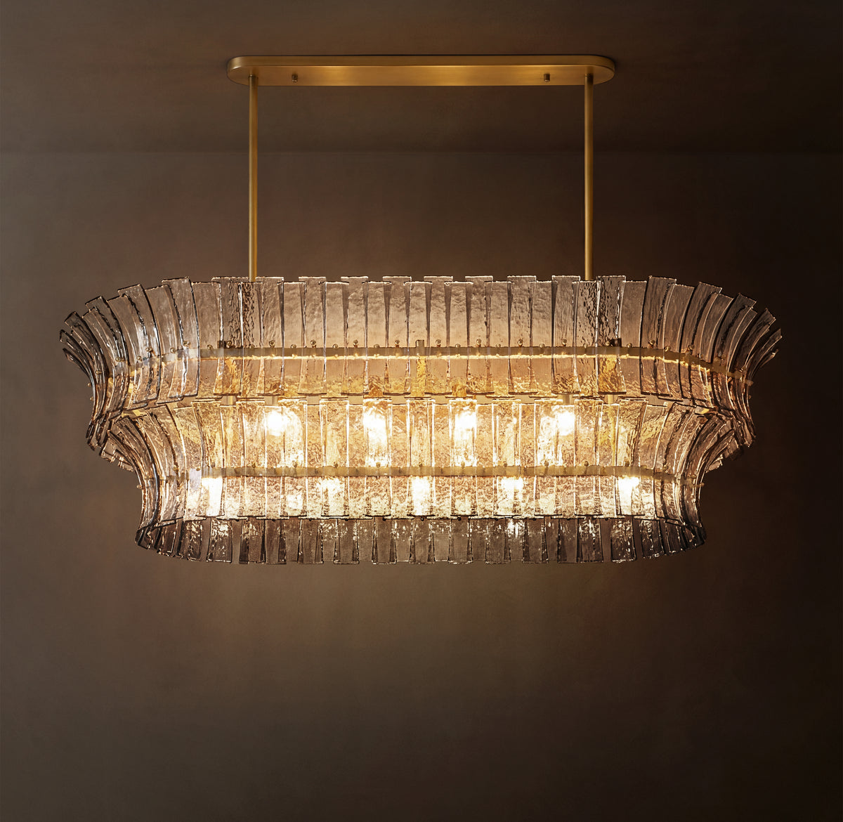 Heritage Romano Smoke Glass Linear Chandelier