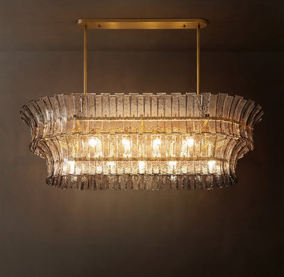 Heritage Romano Smoke Glass Linear Chandelier – 54"
