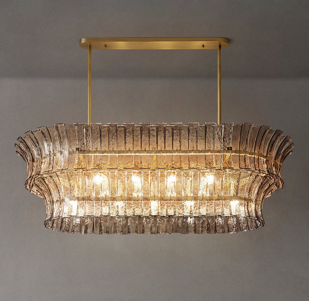 Heritage Romano Smoke Glass Linear Chandelier, alternate view