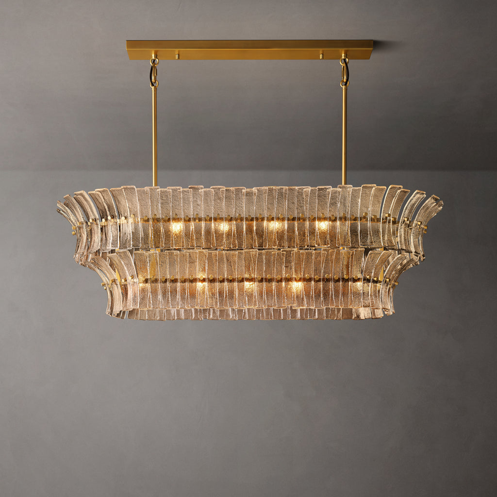 Heritage Romano Smoke Glass Linear Chandelier – 54"
