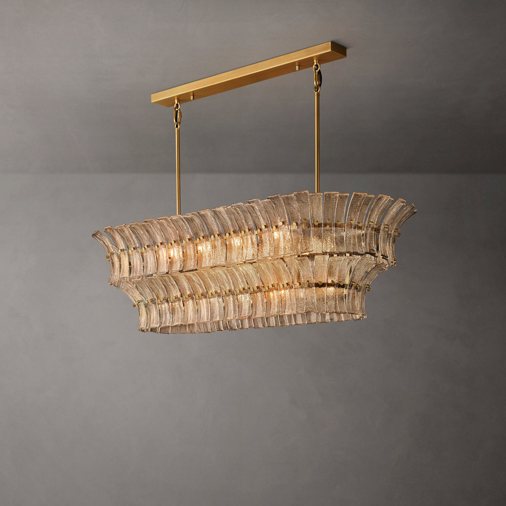 Heritage Romano Smoke Glass Linear Chandelier – 54"