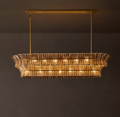 Heritage Romano Smoke Glass Linear Chandelier – 72"