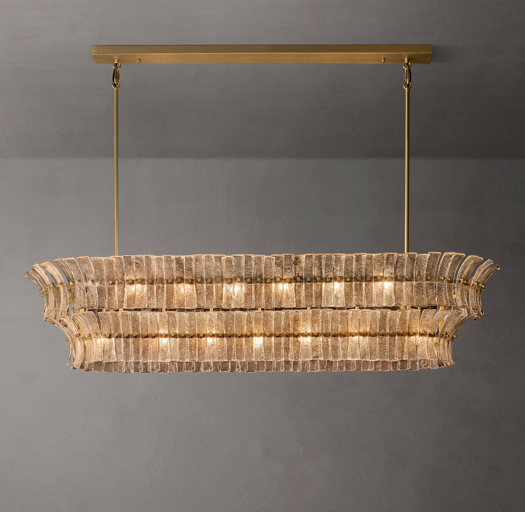 Heritage Romano Smoke Glass Linear Chandelier, alternate view