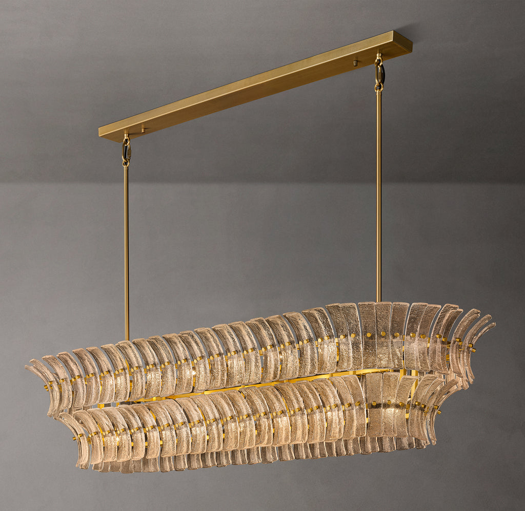 Heritage Romano Smoke Glass Linear Chandelier – 72"
