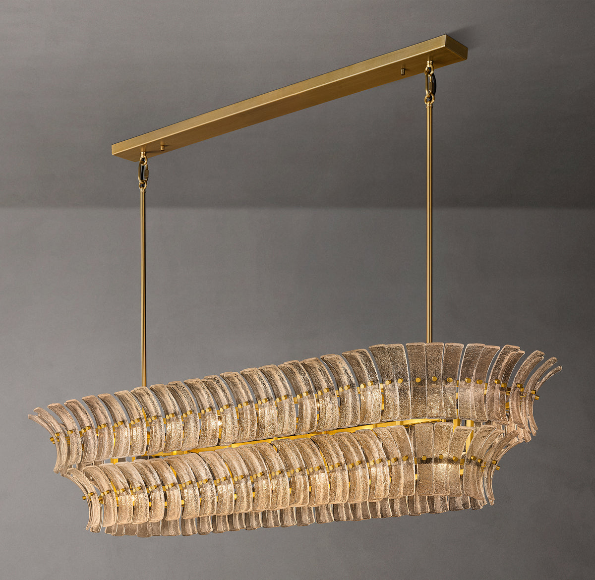 Heritage Romano Smoke Glass Linear Chandelier – 72"