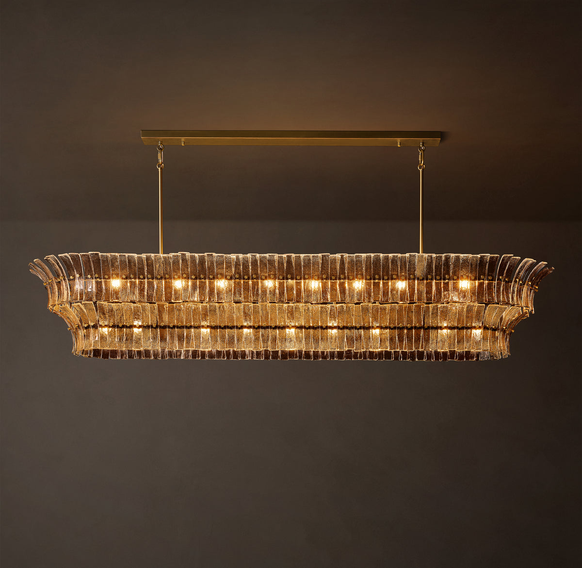 Heritage Romano Smoke Glass Linear Chandelier