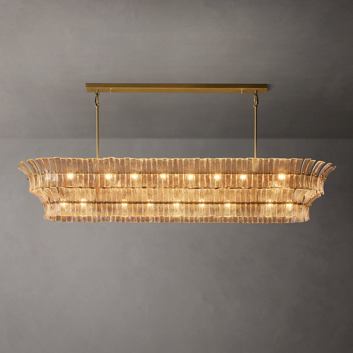 Heritage Romano Smoke Glass Linear Chandelier, alternate view