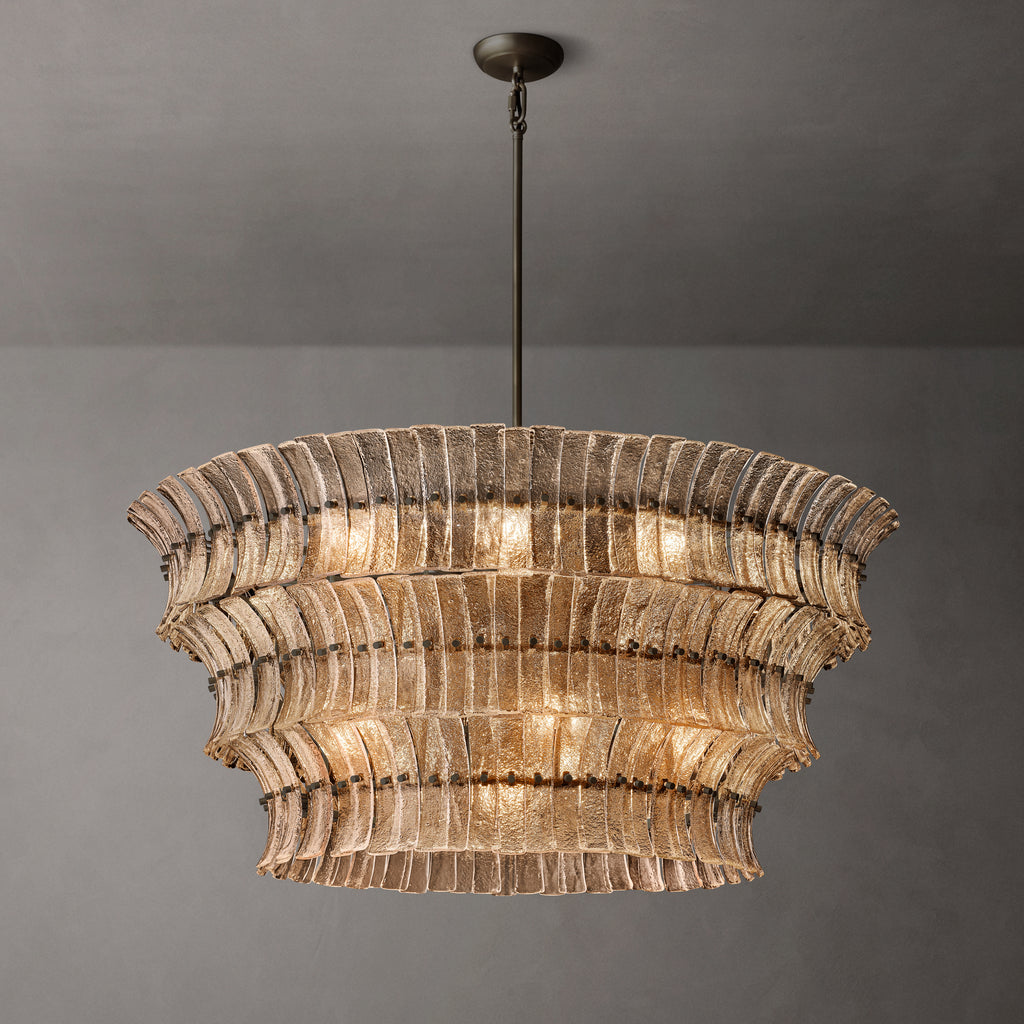 Heritage Romano Smoke Glass Round Chandelier, alternate view