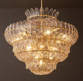 Sculptural Amelia Clear Glass Round Chandelier