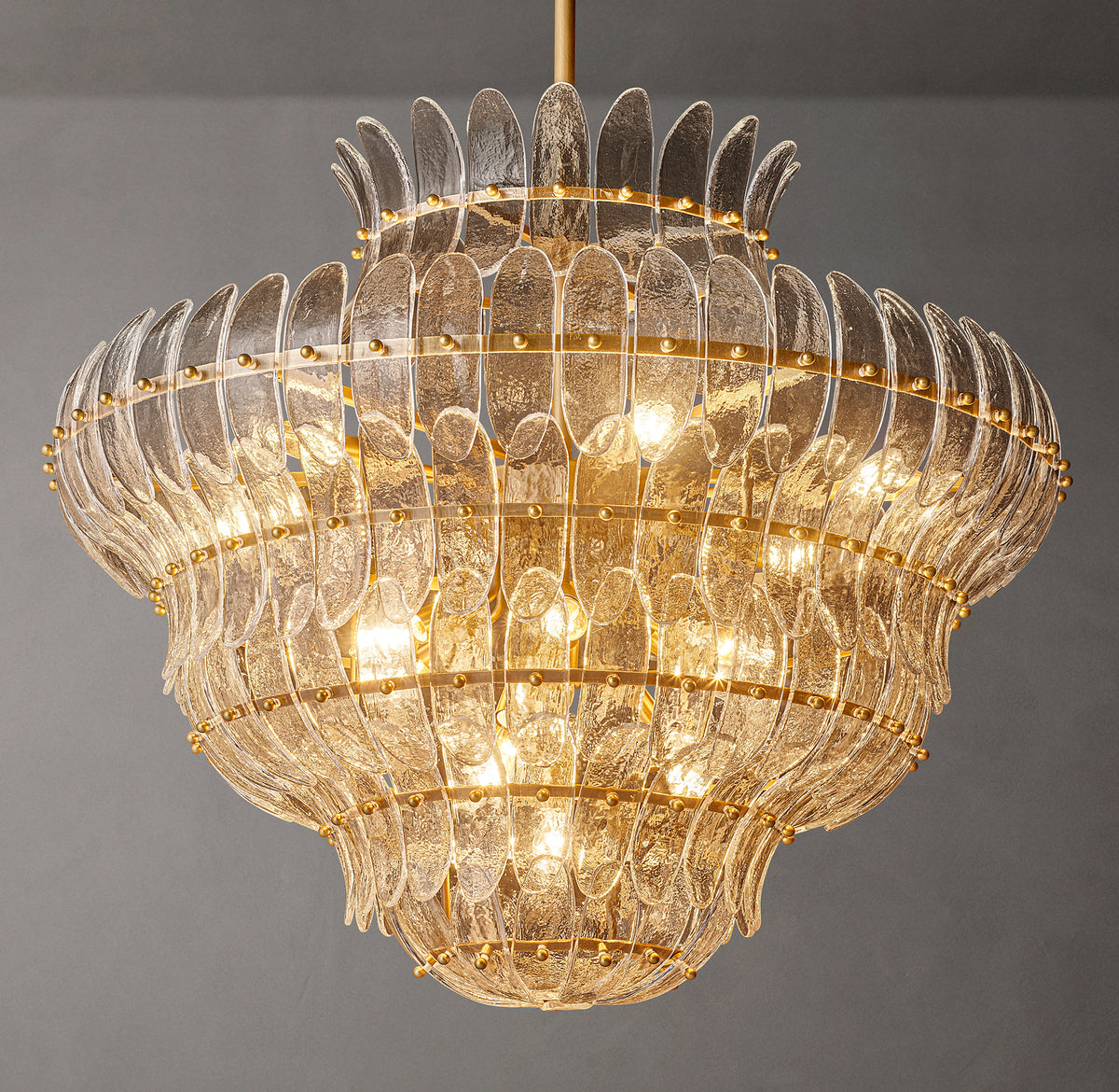 Sculptural Amelia Clear Glass Round Chandelier, alternate view