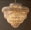 Sculptural Amelia Clear Glass Round Chandelier