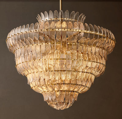 Sculptural Amelia Clear Glass Round Chandelier – 48"