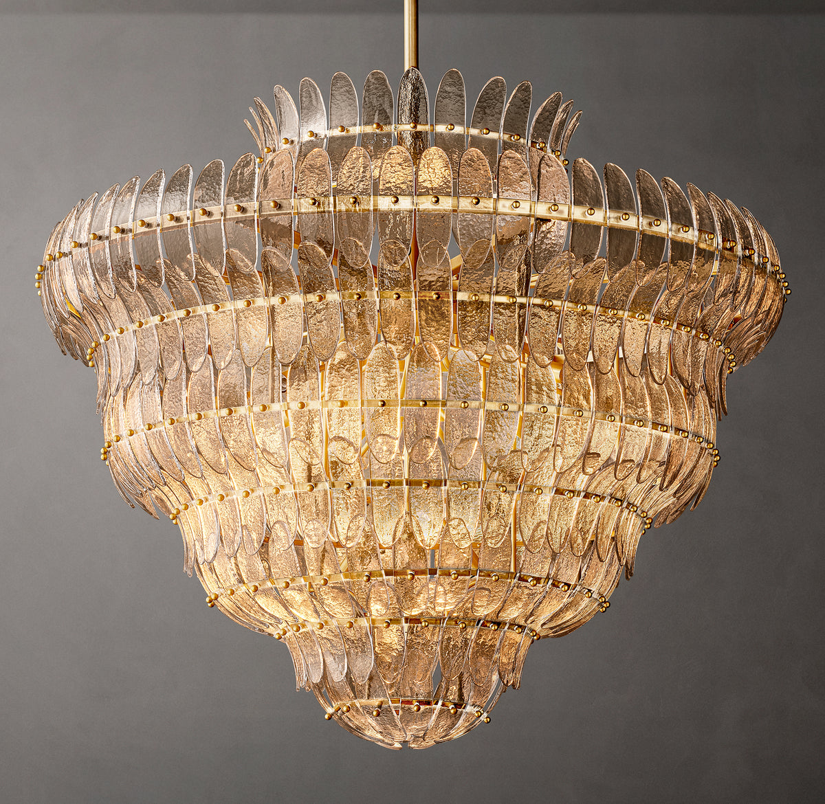 Sculptural Amelia Clear Glass Round Chandelier, alternate view