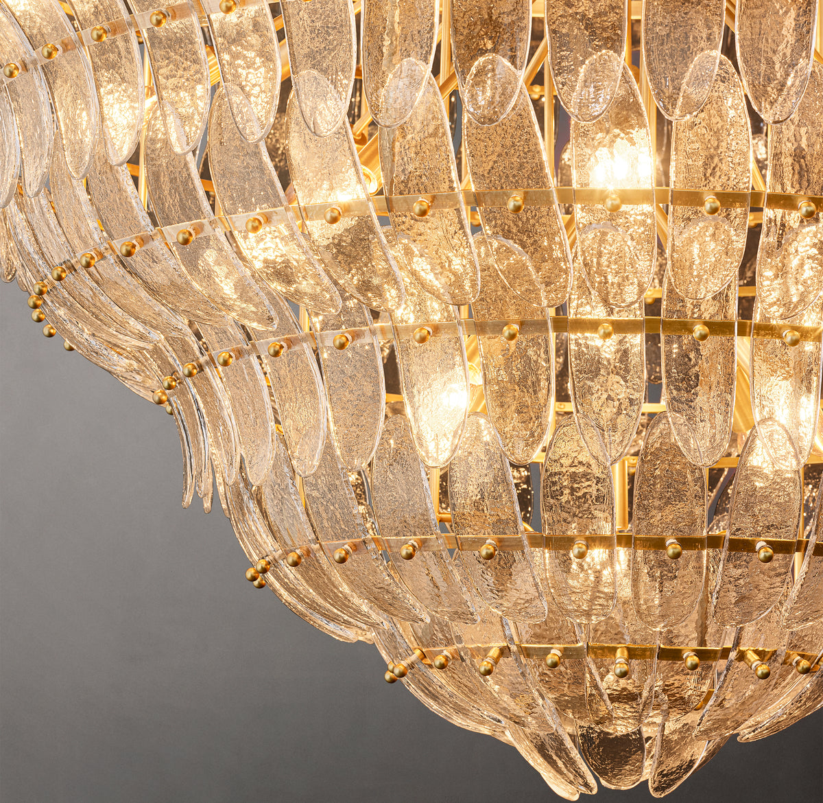 Sculptural Amelia Clear Glass Round Chandelier – 60"