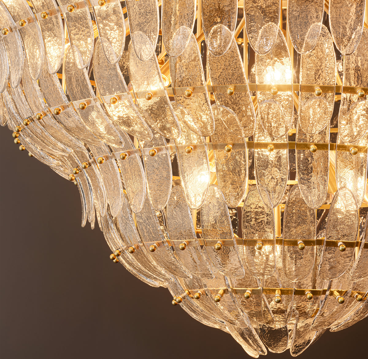 Sculptural Amelia Clear Glass Round Chandelier – 60"