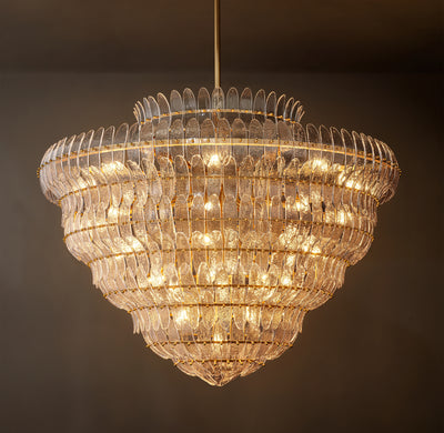 Sculptural Amelia Clear Glass Round Chandelier – 60"