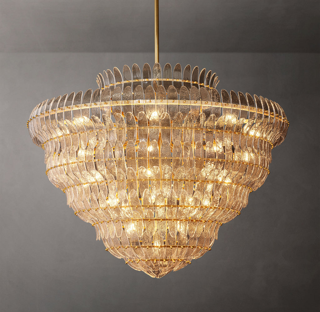 Sculptural Amelia Clear Glass Round Chandelier, alternate view