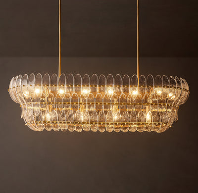 Sculptural Amelia Clear Glass Linear Chandelier – 54"