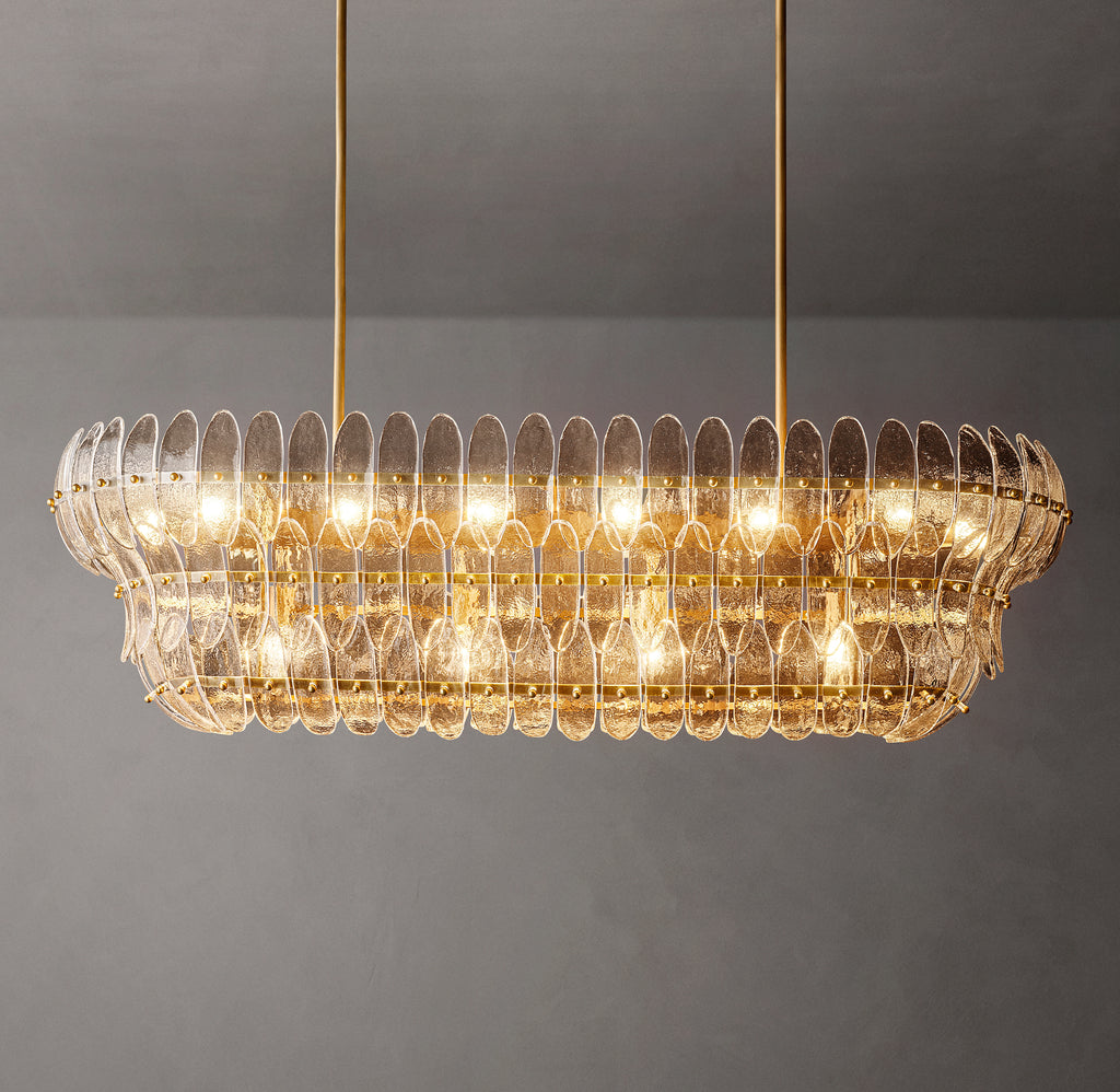 Sculptural Amelia Clear Glass Linear Chandelier, alternate view