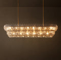 Sculptural Amelia Clear Glass Linear Chandelier