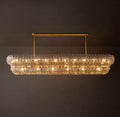 Sculptural Amelia Clear Glass Linear Chandelier