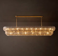 Sculptural Amelia Clear Glass Linear Chandelier – 90"