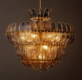 Sculptural Amelia Smoke Glass Round Chandelier